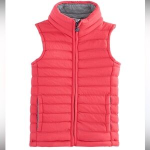 PETIT BATEAU kids cotton blend puffer vest coral red unisex size 8